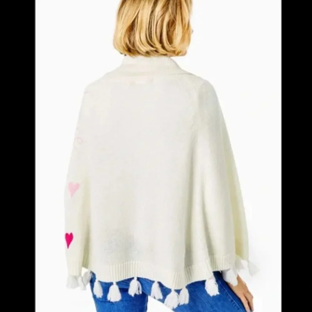 Lilly Pulitzer Kip Wrap Poncho Coconut Love Toss small/medium - Picture 3 of 10